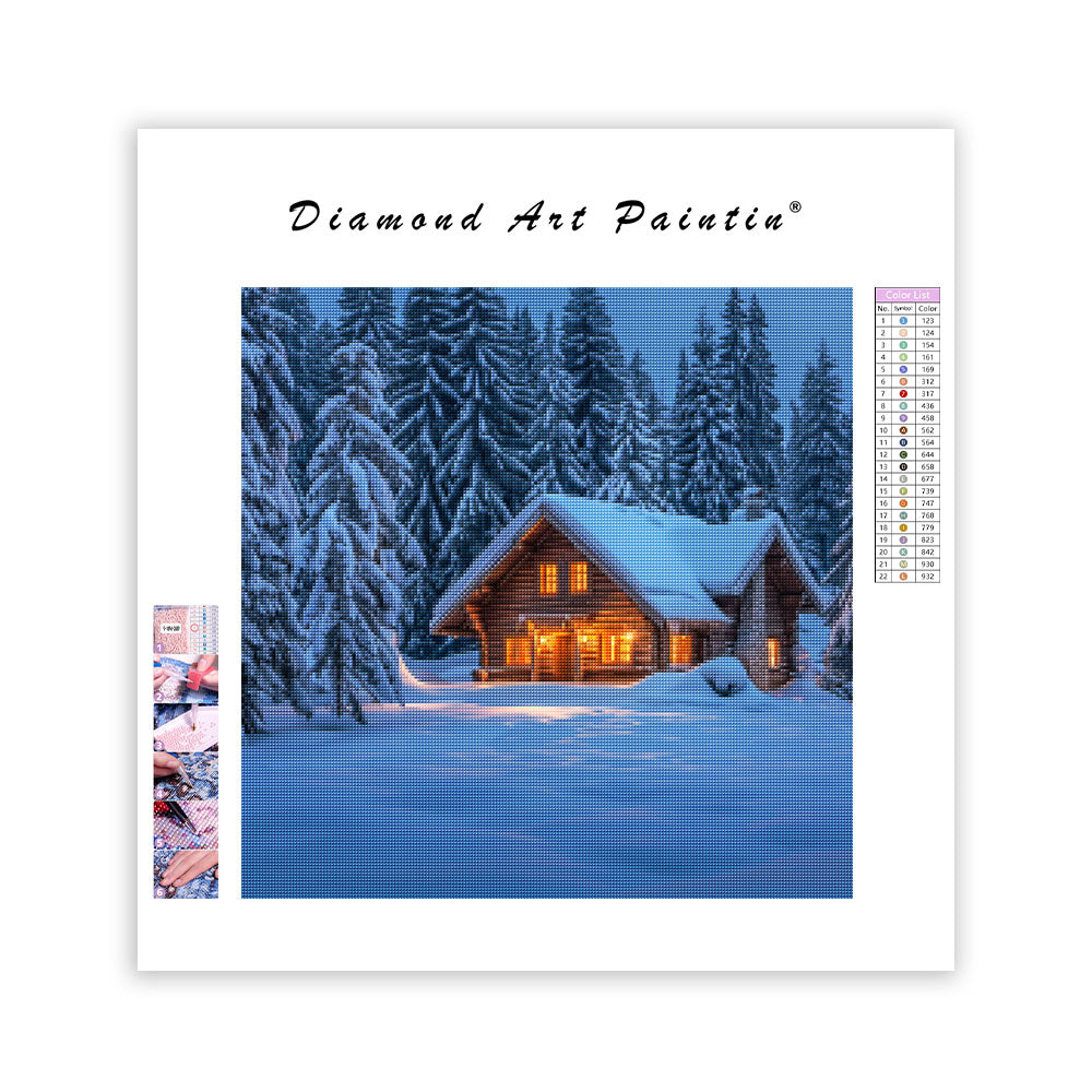 Winter Cabin Retreat - Diamond Painting