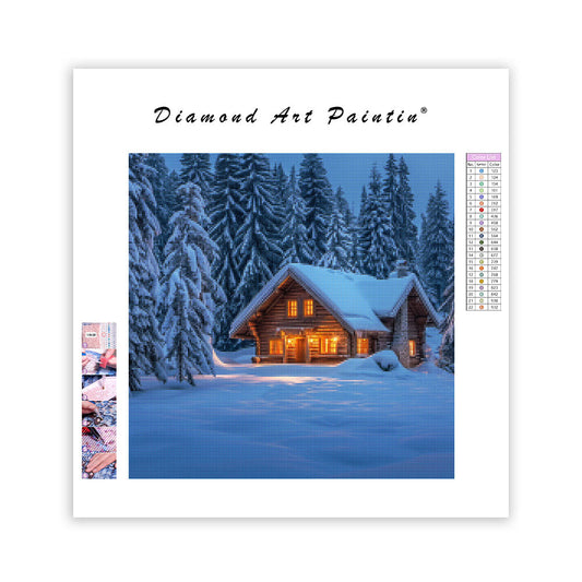 Winter Cabin Retreat - Diamond Painting