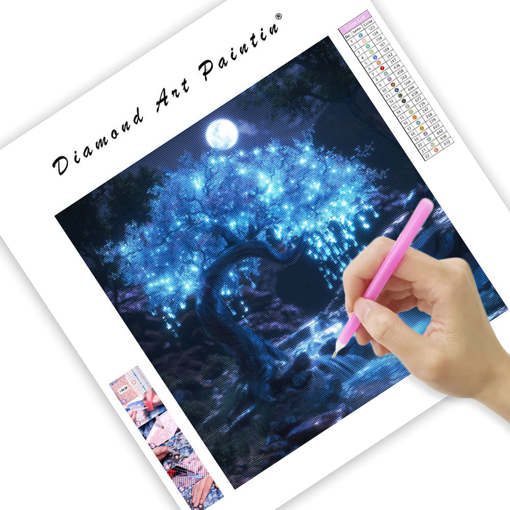 Moonlight Tree - Diamond Painting