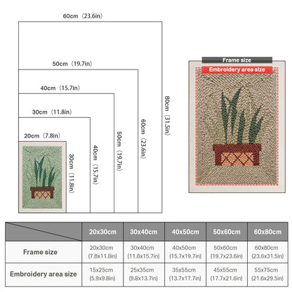 Green Plant - Punch Needle