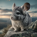 Chinchilla on Rock - Diamond Painting