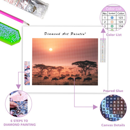 Sunrise Over the Serengeti - Diamond Painting