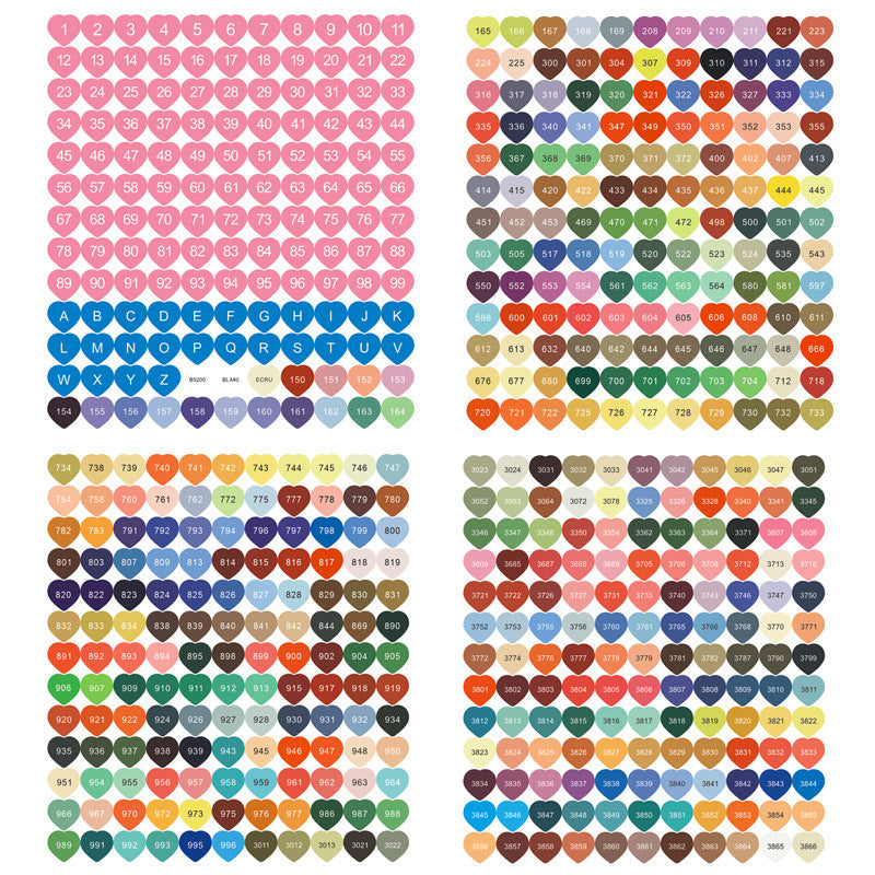 Diamond Painting DMC Color Card Label Sticker - Gift