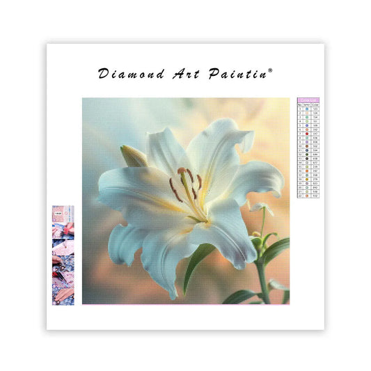 White Lily Glow - Diamond Painting
