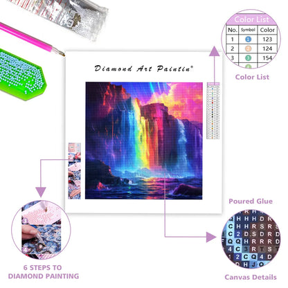Rainbow Falls - Diamond Painting